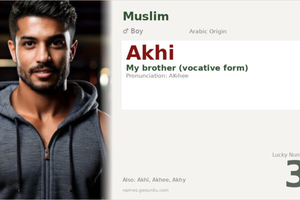 Akhi Name Meaning — Arabic Origin, Boy Name & Details (2025)
