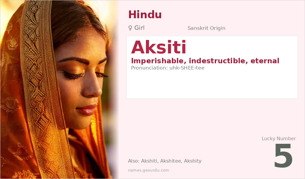 Aksiti Name Meaning and Details