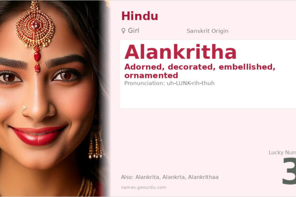 Alankritha Name Meaning — Sanskrit Origin, Girl Name & Details (2025)