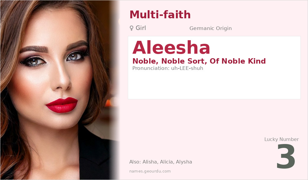 Aleesha Name Meaning and Details