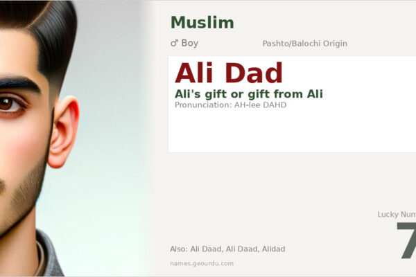 Ali Dad Name Meaning — Origin, Gender & Details (2025)
