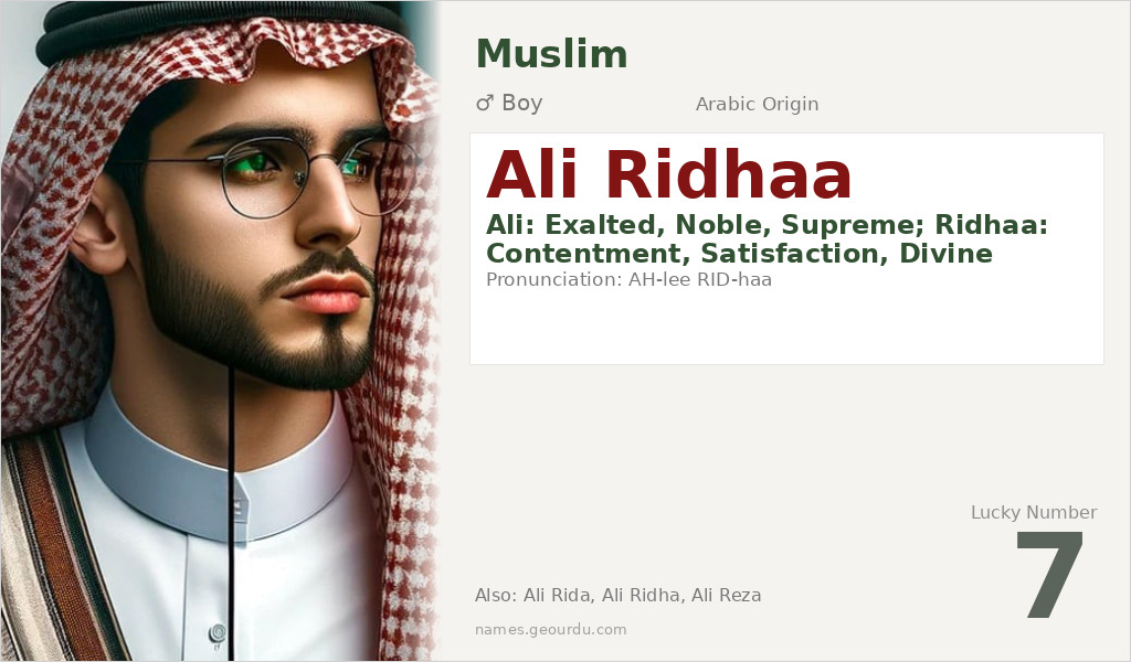 Ali Ridhaa Name Meaning and Details