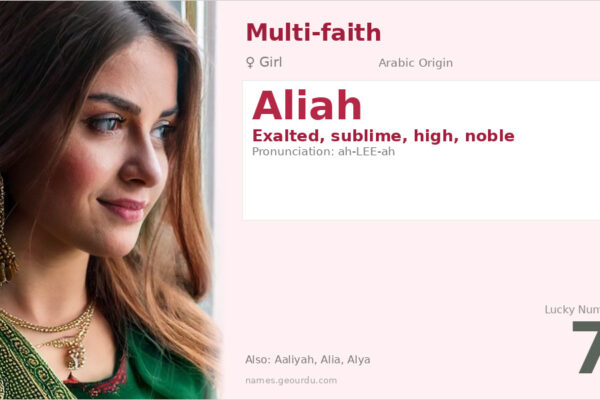 Aliah Name Meaning — Arabic Origin, Girl Name & Details (2025)