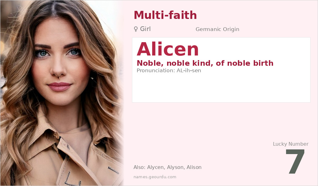 Alicen Name Meaning and Details