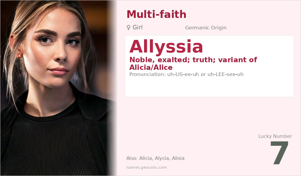 Allyssia Name Meaning and Details