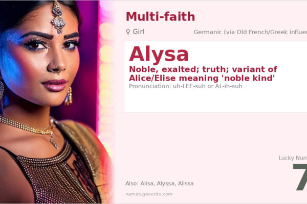 Alysa Name Meaning — Noble Origin, Girl Name & Details (2025)