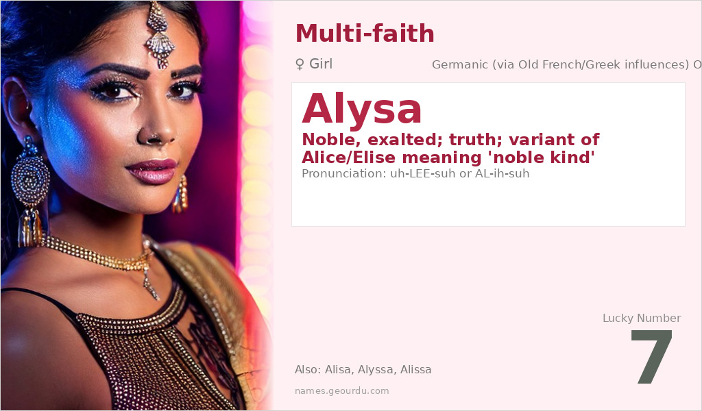 Alysa Name Meaning and Details