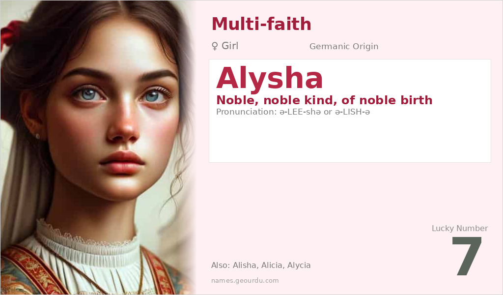 Alysha Name Meaning and Details