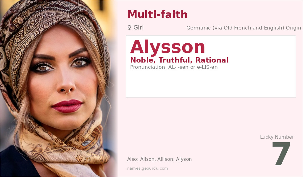 Alysson Name Meaning and Details