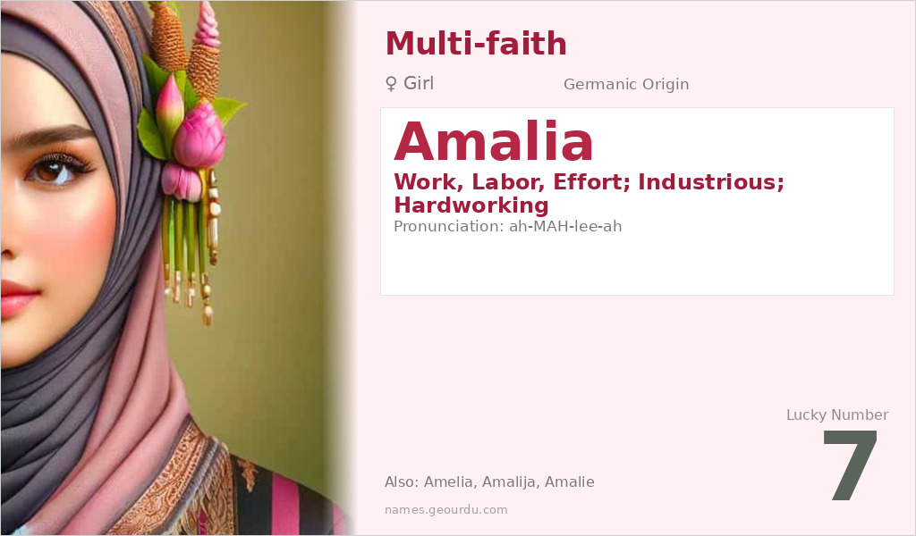 Amalia Name Meaning and Details