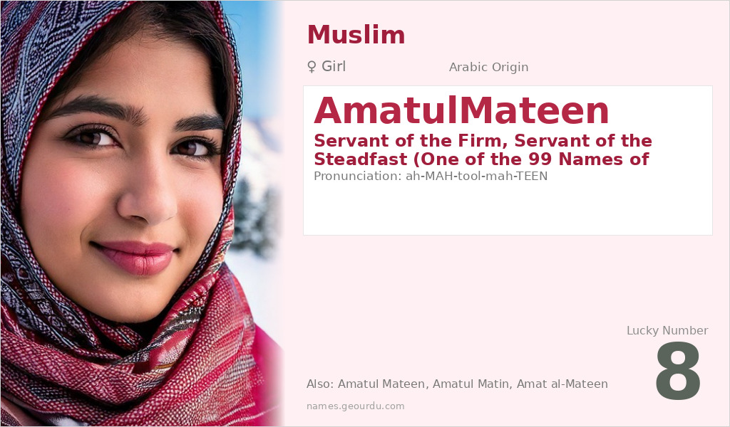 AmatulMateen Name Meaning and Details