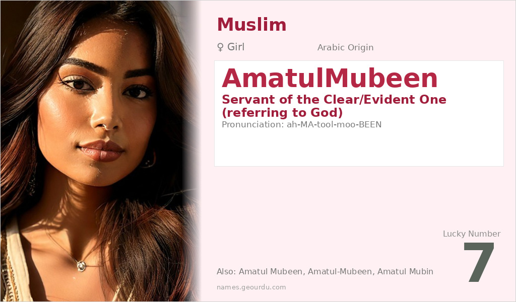 AmatulMubeen Name Meaning and Details