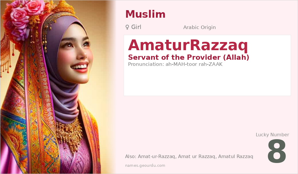 AmaturRazzaq Name Meaning and Details
