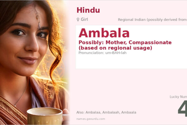 Ambala Name Meaning — Origin, Gender & Details (2025)