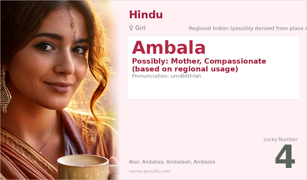 Ambala Name Meaning and Details