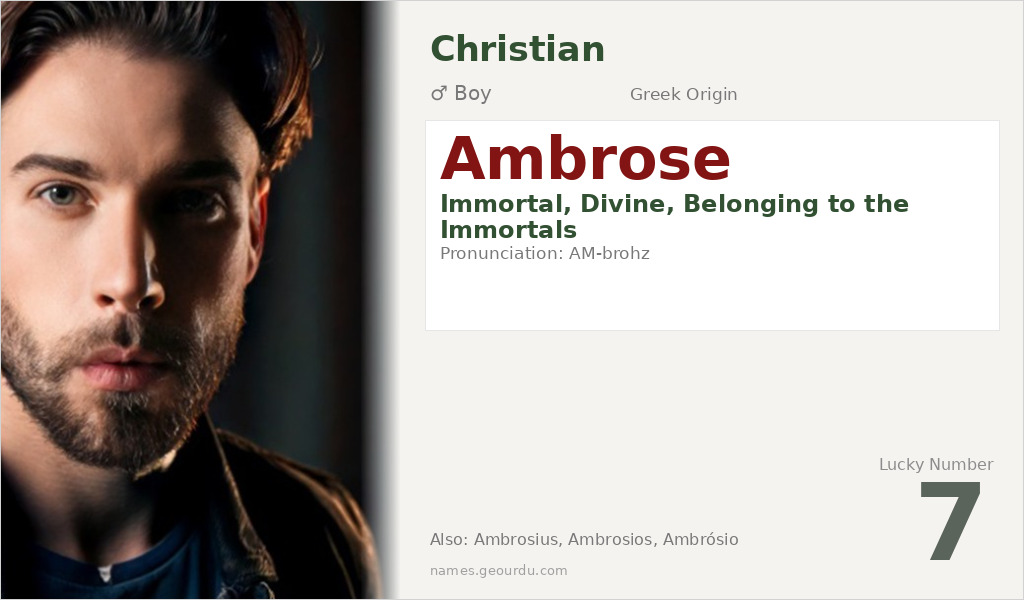 Ambrose Name Meaning and Details
