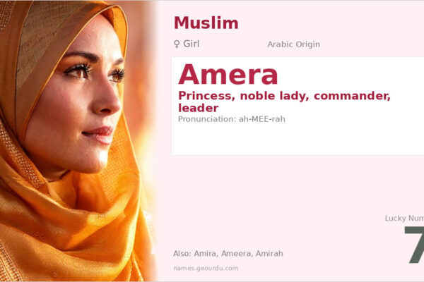 Amera Name Meaning — Arabic Origin, Princess & Details (2025)