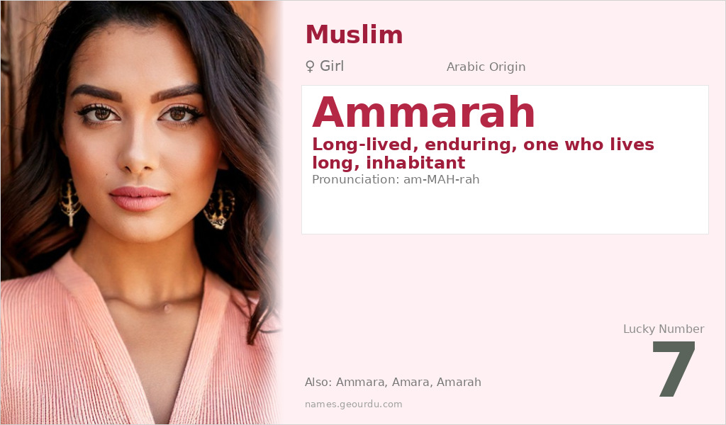 Ammarah Name Meaning and Details