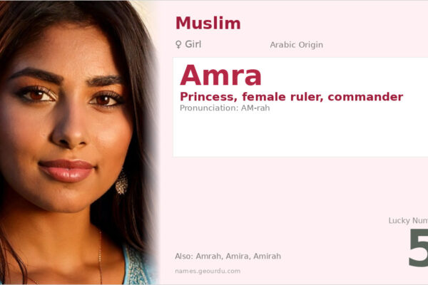 Amra Name Meaning — Arabic Origin, Princess & Details (2025)