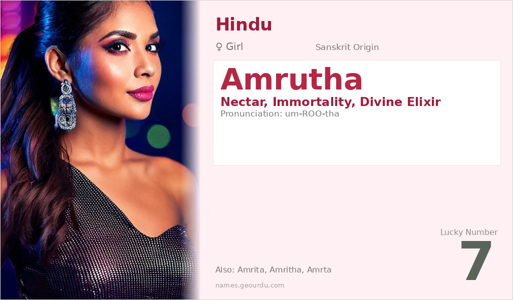Amrutha Name Meaning and Details
