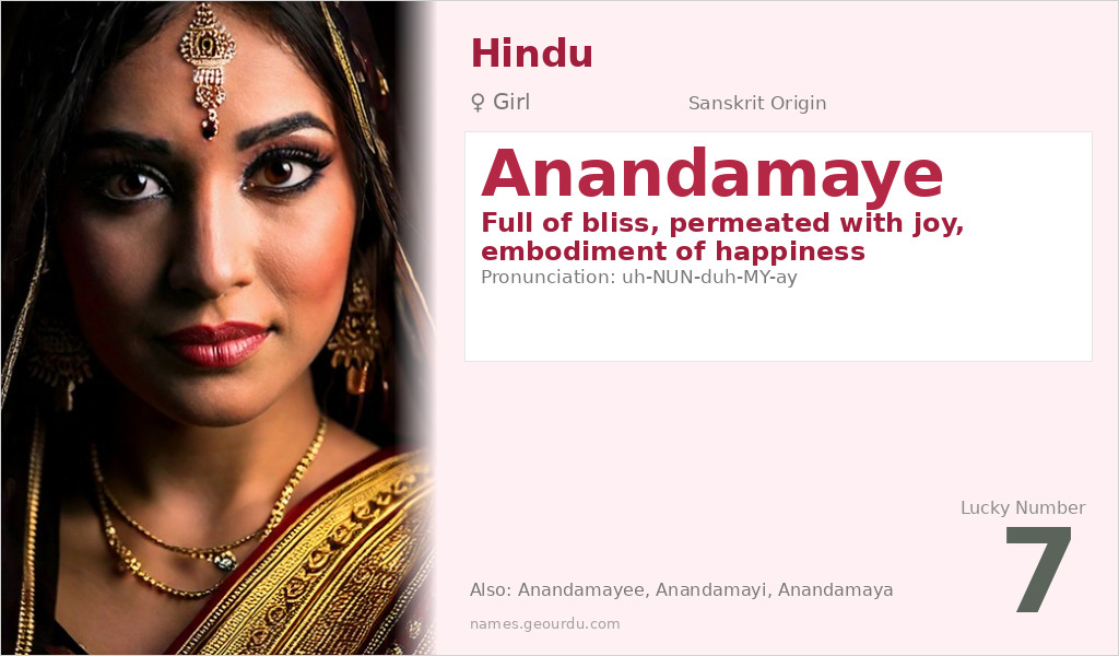 Anandamaye Name Meaning and Details