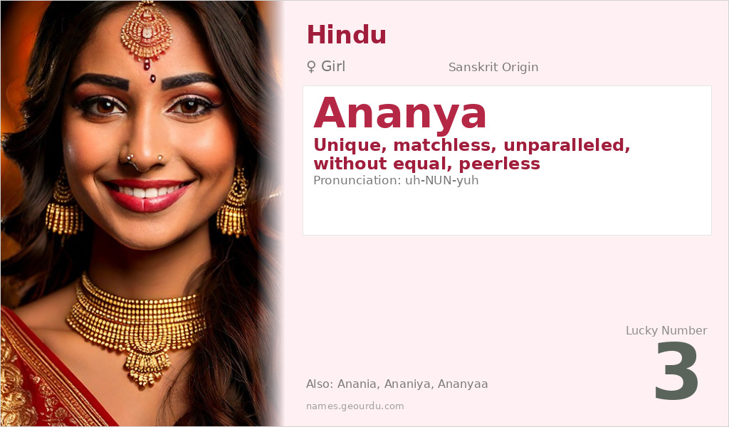 Ananya Name Meaning and Details
