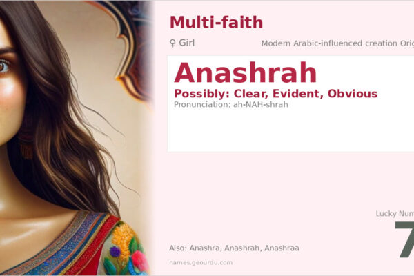 Anashrah Name Meaning — Origin, Gender & Details (2025)