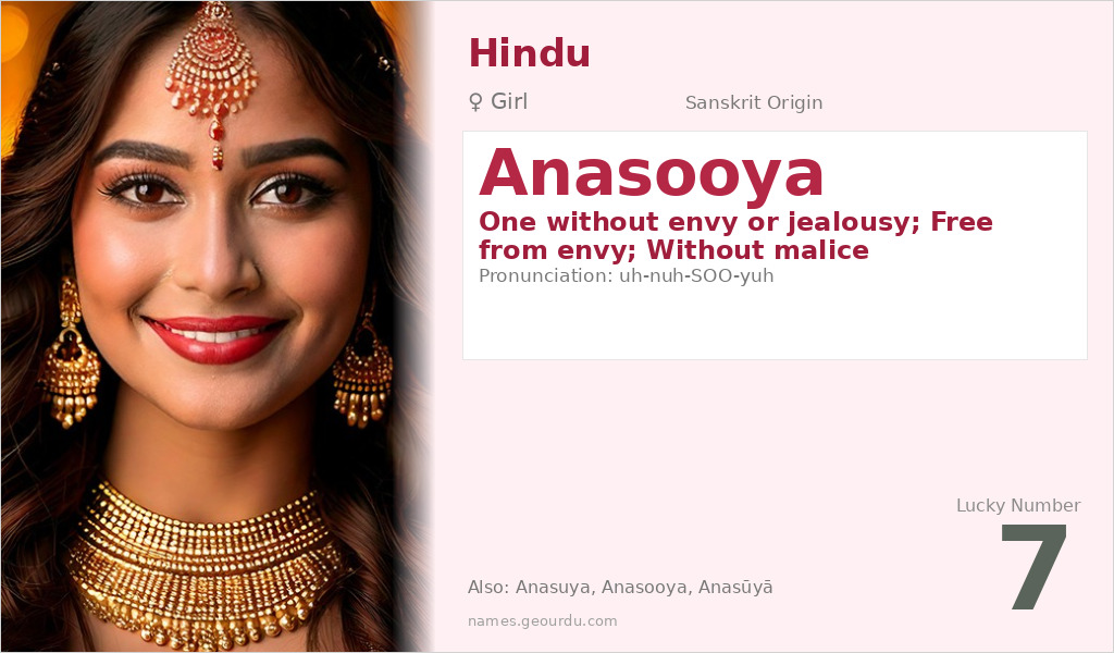 Anasooya Name Meaning and Details