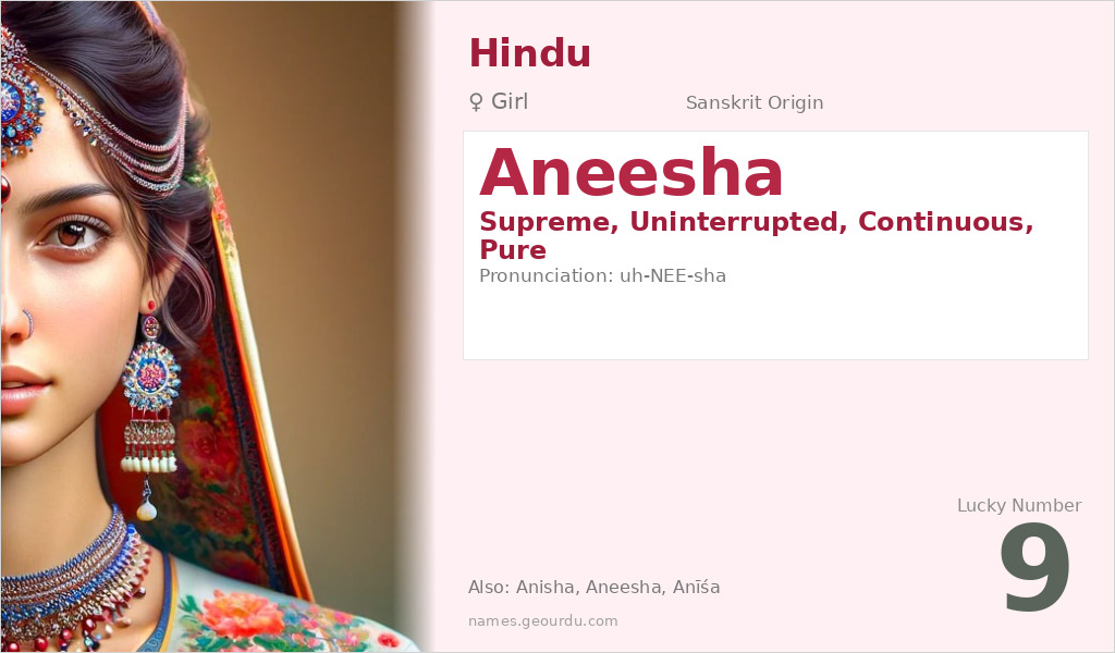 Aneesha Name Meaning and Details