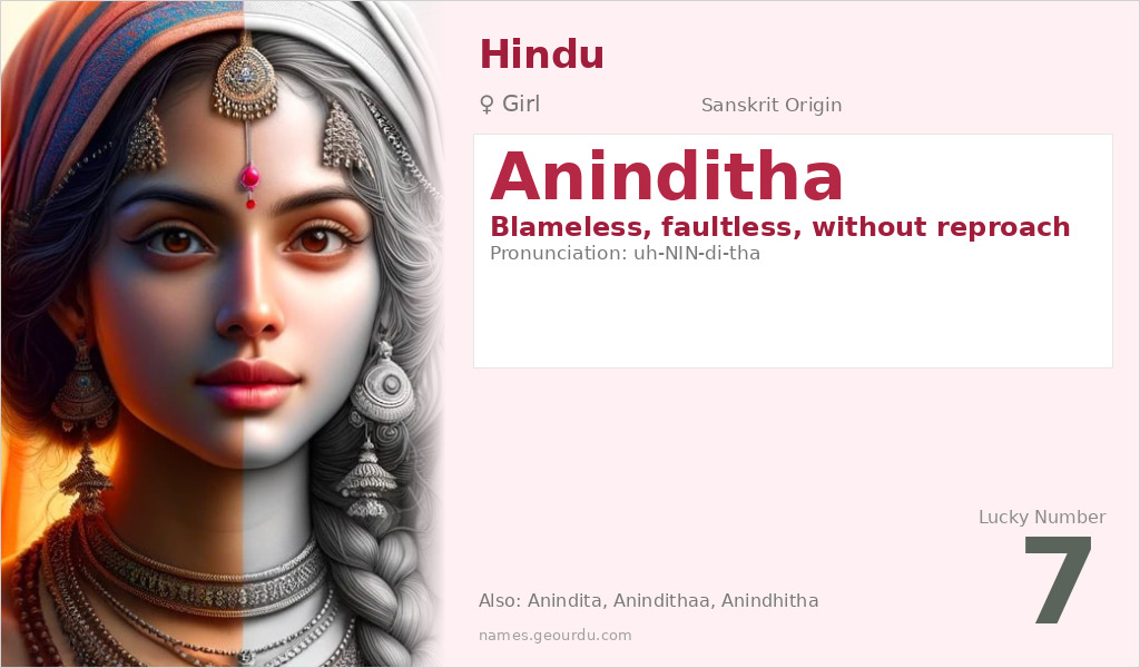 Aninditha Name Meaning and Details