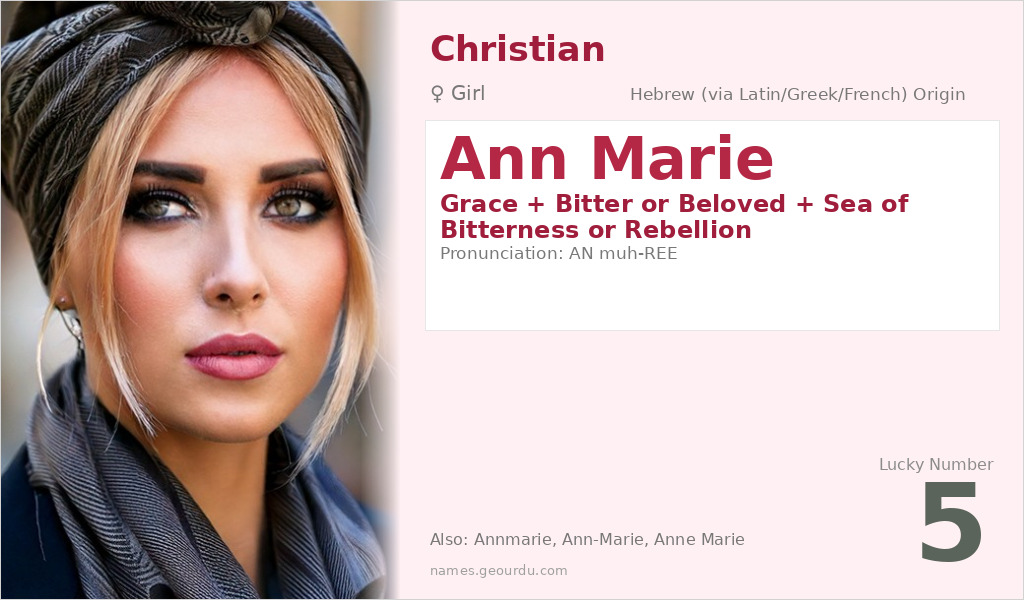 Ann Marie Name Meaning and Details