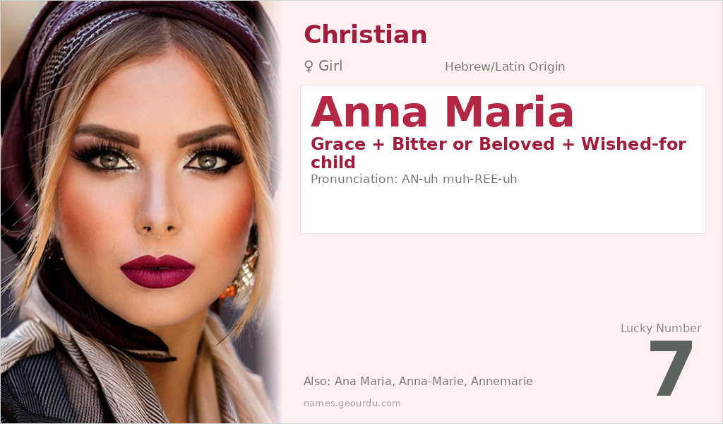 Anna Maria Name Meaning and Details