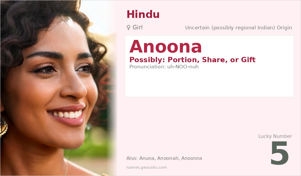 Anoona Name Meaning and Details