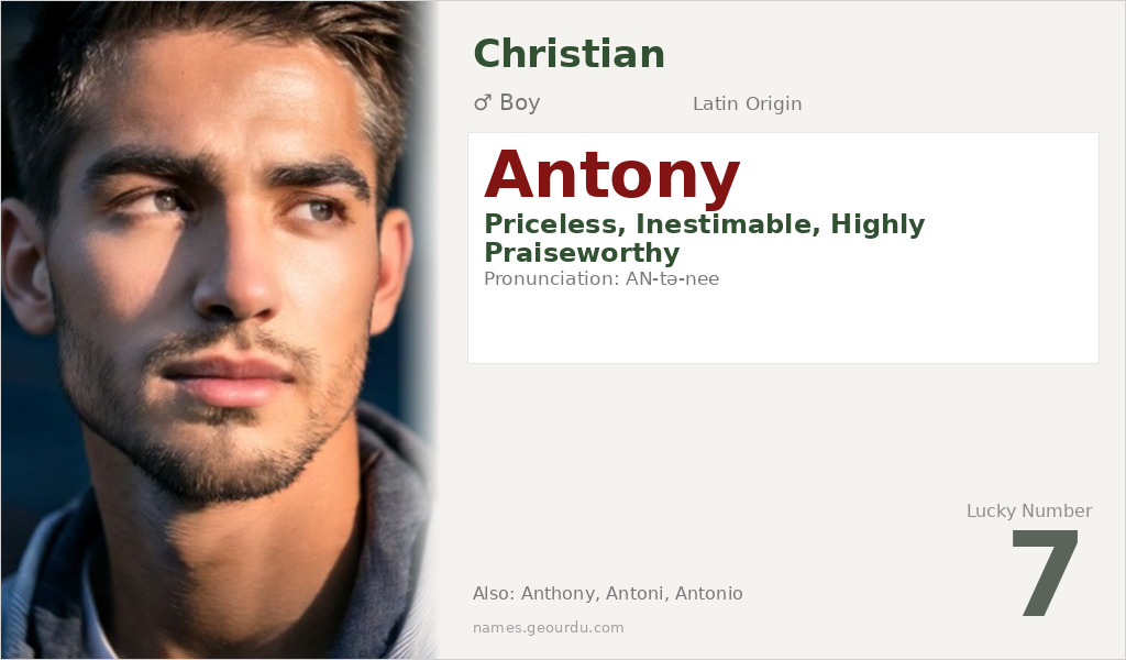Antony Name Meaning and Details