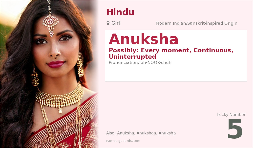 Anuksha Name Meaning and Details
