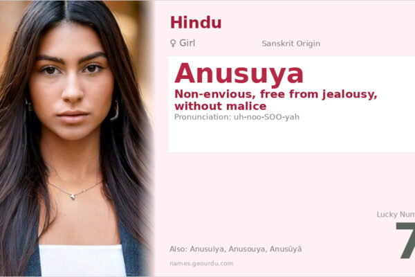 Anusuya Name Meaning — Sanskrit Origin, Girl Hindu Name & Details (2025)
