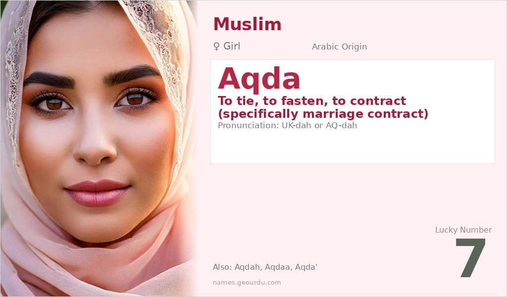 Aqda Name Meaning and Details