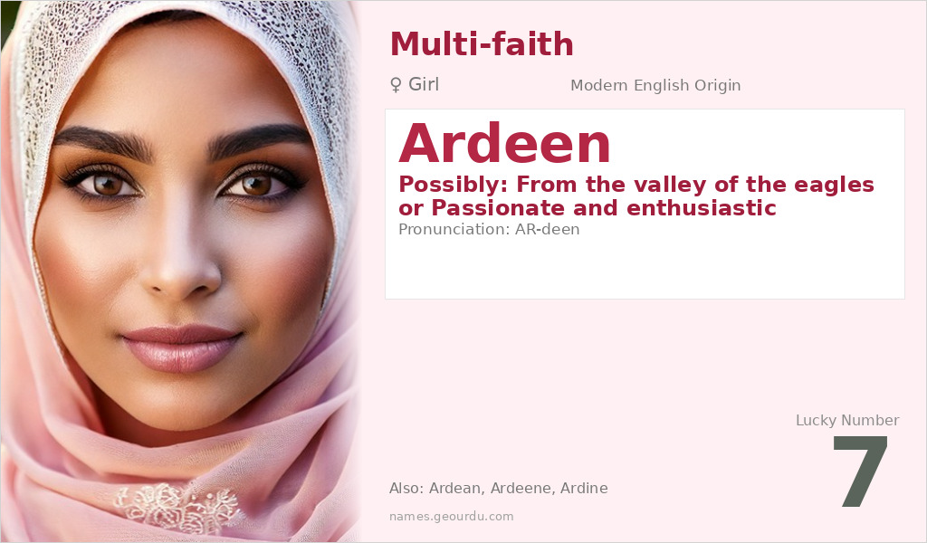Ardeen Name Meaning and Details