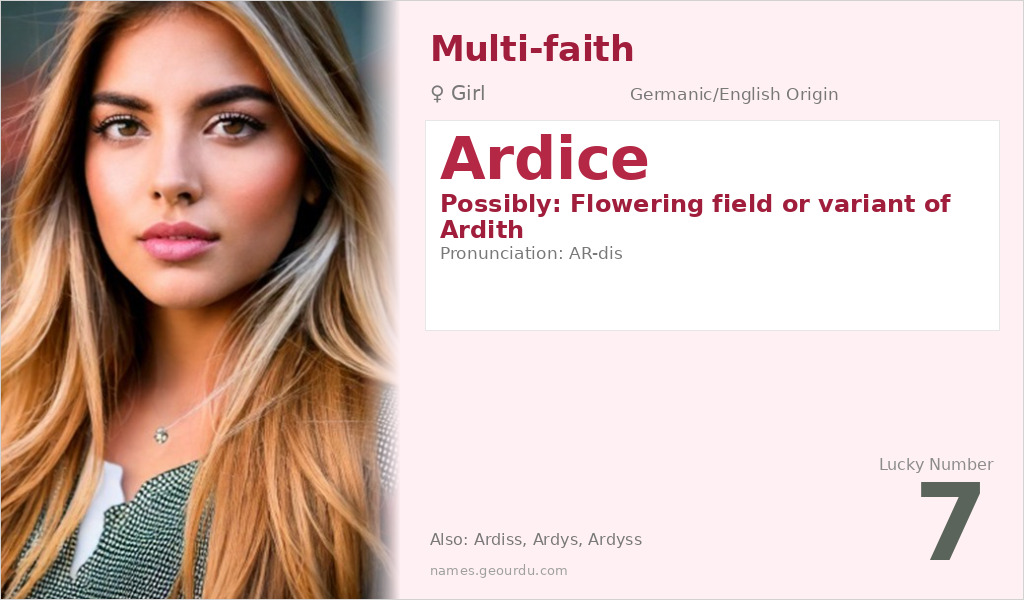 Ardice Name Meaning and Details