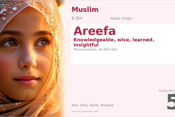 Areefa Name Meaning — Arabic Origin, Girl’s Name & Details (2025)
