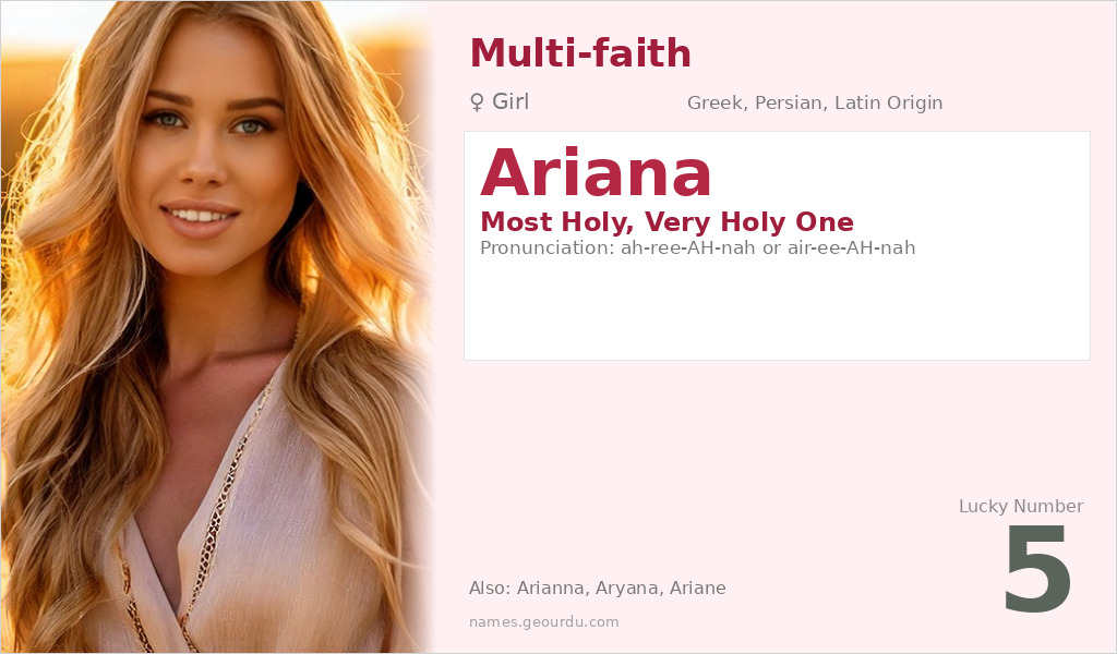Ariana Name Meaning and Details