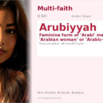 Arubiyyah Name Meaning and Details