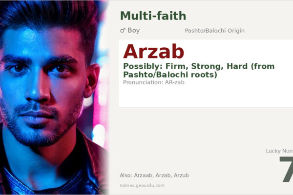 Arzab Name Meaning — Pashto/Balochi Origin, Boy Name & Details (2025)