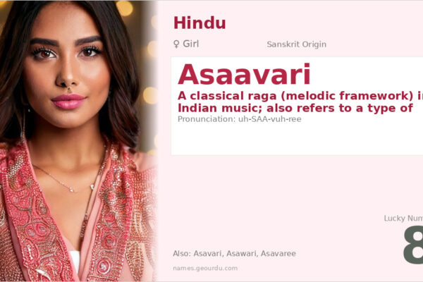 Asaavari Name Meaning — Sanskrit Origin, Girl Name & Musical Significance (2025)