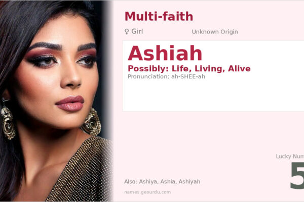 Ashiah Name Meaning — Origin, Gender & Details (2025)