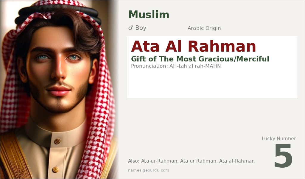 Ata Al Rahman Name Meaning and Details