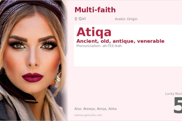 Atiqa Name Meaning — Ancient, Venerable (Arabic Origin & Details)