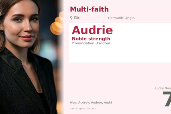 Audrie Name Meaning — Noble Strength, Origin & Details (2025)