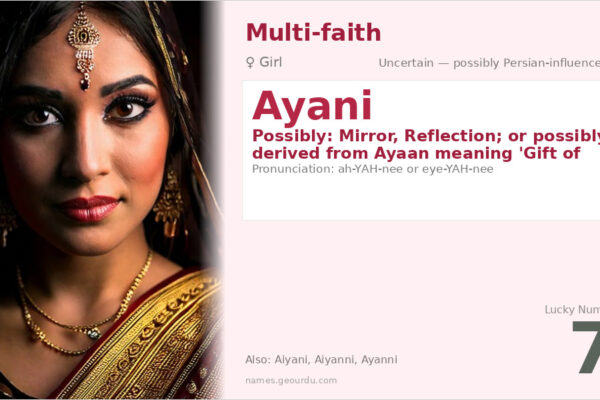 Ayani Name Meaning — Origin, Gender & Details (2025)