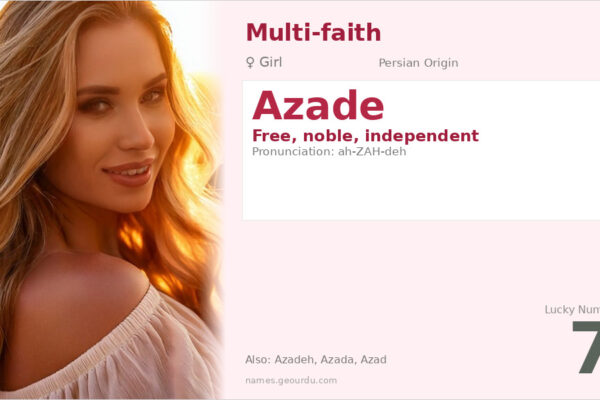 Azade Name Meaning — Origin, Gender & Details (2025)